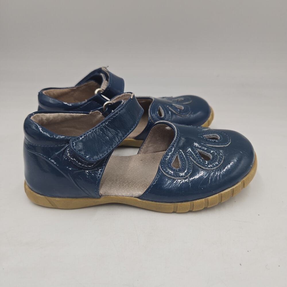 Livie & Luca Blue Petal Mary Jane Patent Leather Toddler Size 10 (31159B)